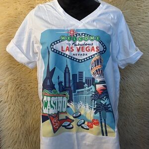 Welcome to Fabulous Las Vegas Graphic T- shirt size M 14-16 Woman Within
